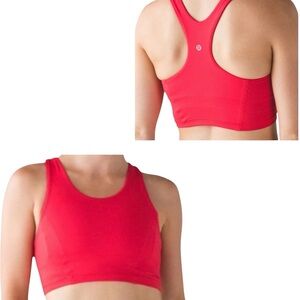 LULULEMON Rare Fast As Light True Red Bra Crop Top Luxtreme Sz 8